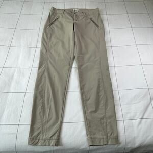 L.L. Bean Pants Womens 2 Cream Khaki Cresta Trail Slim Leg Hiking Outdoor Active